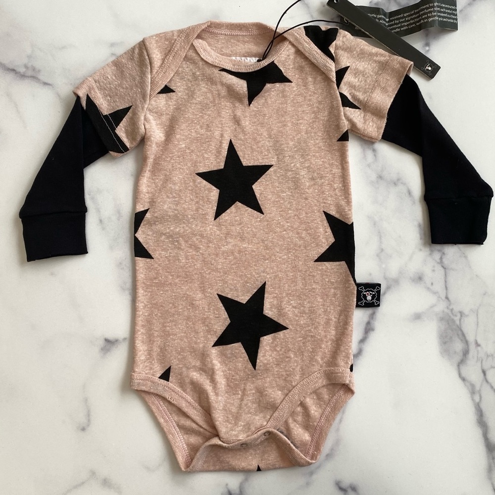Nununu NWT Pink Star Onesie 12-18 Mos